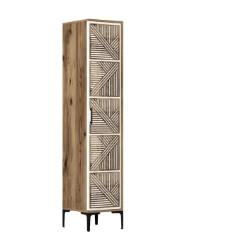 Dulap pentru haine, Hommy Craft, Kumsal P, 40x47.5x201.4 cm, PAL, Nuc/Alb ff2e imagine