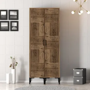 Dulap pentru haine, Hommy Craft, Kumsal PP, 80x47.5x201.4 cm, PAL, Maro f0b8 imagine