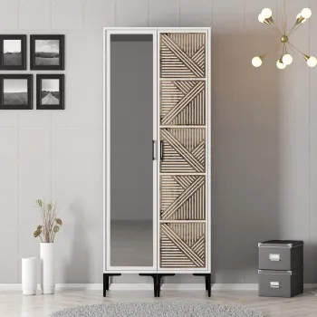 Dulap pentru haine, Hommy Craft, Kumsal PR, 80x47.5x201.4 cm, PAL, Alb ab72 imagine