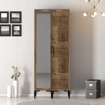 Dulap pentru haine, Hommy Craft, Kumsal PR, 80x47.5x201.4 cm, PAL, Maro 1362 imagine