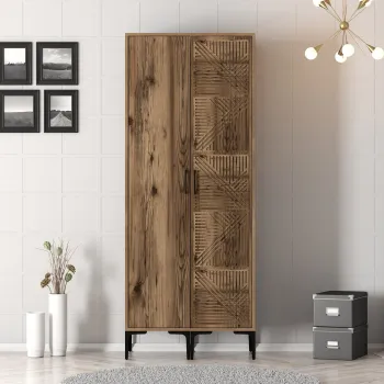 Dulap pentru haine, Hommy Craft, Kumsal PS, 80x47.5x201.4 cm, PAL, Maro de8a imagine