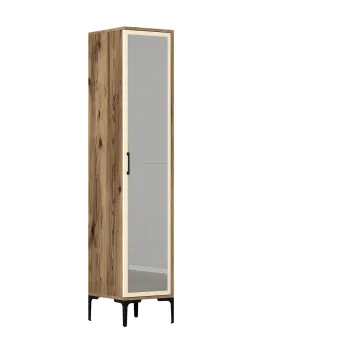 Dulap pentru haine, Hommy Craft, Kumsal R, 40x47.5x201.4 cm, PAL, Maro/Crem 4277 imagine
