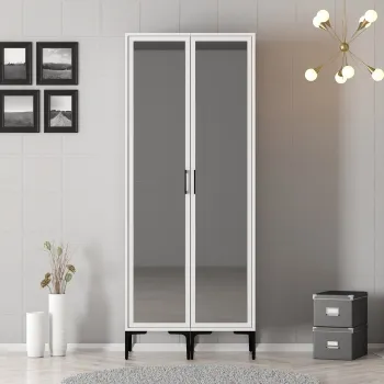 Dulap pentru haine, Hommy Craft, Kumsal RR, 80x47.5x201.4 cm, PAL, Alb 2062 imagine
