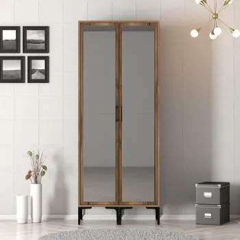 Dulap pentru haine, Hommy Craft, Kumsal RR, 80x47.5x201.4 cm, PAL, Maro 992a imagine