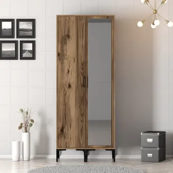 Dulap pentru haine, Hommy Craft, Kumsal RS, 80x47.5x201.4 cm, PAL, Maro 1c76 imagine