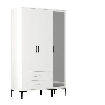 Dulap pentru haine, Hommy Craft, Kumsal RT, 120x47.5x201.4 cm, PAL, Alb f6c8 imagine