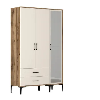 Dulap pentru haine, Hommy Craft, Kumsal RT, 120x47.5x201.4 cm, PAL, Maro/Crem 6fe3 imagine