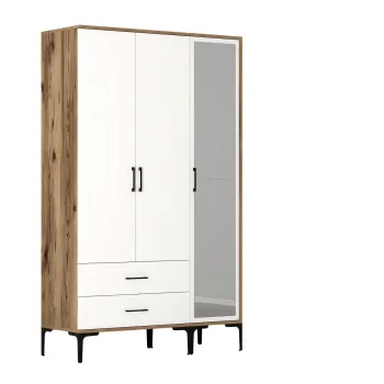 Dulap pentru haine, Hommy Craft, Kumsal RT, 120x47.5x201.4 cm, PAL, Nuc/Alb 6e04 imagine