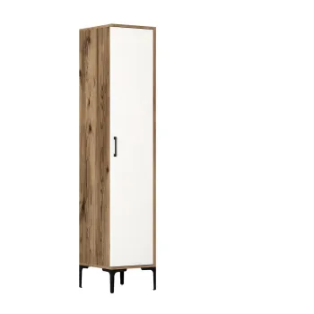 Dulap pentru haine, Hommy Craft, Kumsal S, 40x47.5x201.4 cm, PAL, Nuc/Alb aa5d imagine