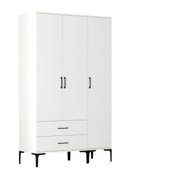 Dulap pentru haine, Hommy Craft, Kumsal ST, 120x47.5x201.4 cm, PAL, Alb a24d imagine