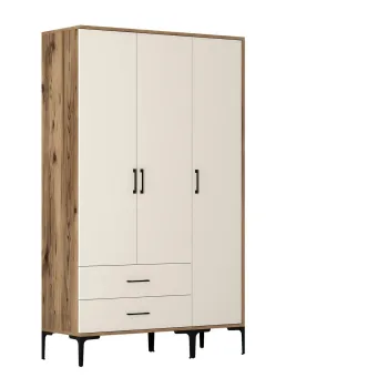 Dulap pentru haine, Hommy Craft, Kumsal ST, 120x47.5x201.4 cm, PAL, Maro/Crem ef20 imagine