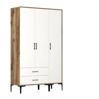 Dulap pentru haine, Hommy Craft, Kumsal ST, 120x47.5x201.4 cm, PAL, Nuc/Alb 7985 imagine