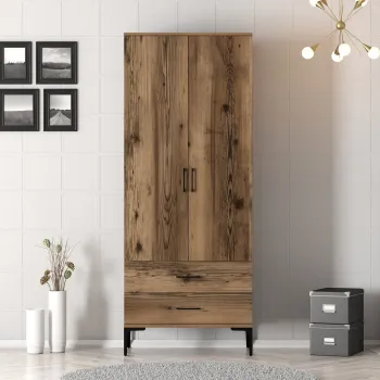 Dulap pentru haine, Hommy Craft, Kumsal T, 80x47.5x201.4 cm, PAL, Maro 9863 imagine
