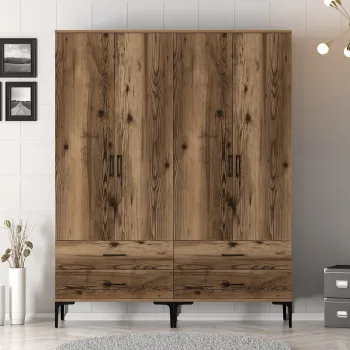 Dulap pentru haine, Hommy Craft, Kumsal TT, 160x47.5x201.4 cm, PAL, Maro a3ff imagine