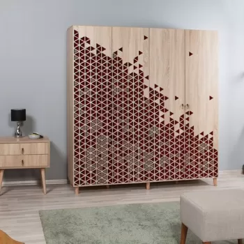 Dulap pentru haine Imaj 122, Vella, 180x52x192 cm, multicolor a187 imagine