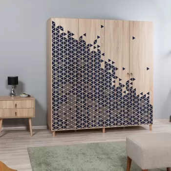 Dulap pentru haine Imaj 123, Vella, 180x52x192 cm, multicolor fcac imagine