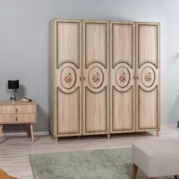 Dulap pentru haine Imaj 421, Vella, 180x52x192 cm, multicolor c5d5 imagine