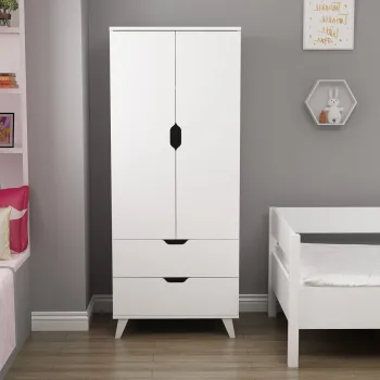 Dulap pentru haine, Inarch, Valencia, 72x176x47 cm, PAL, Alb e15f imagine