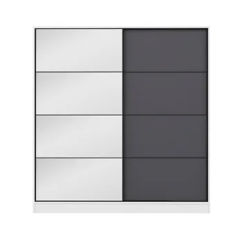 Dulap pentru haine, Minerva, Kale, 180x190x52 cm, PAL, Alb / Antracit 5a65 imagine