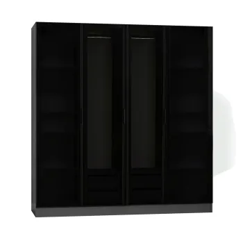 Dulap pentru haine, Minerva, Kale, 180x190x52 cm, PAL, Antracit / Negru fde7 imagine