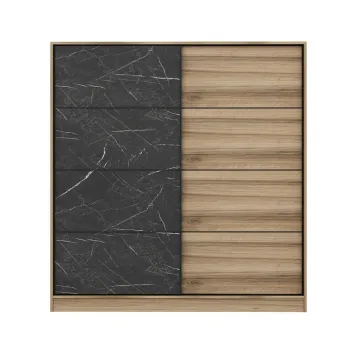 Dulap pentru haine, Minerva, Kale, 180x190x52 cm, PAL, Dore / Negru f27d imagine