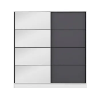 Dulap pentru haine, Minerva, Kale, 180x210x52 cm, PAL, Alb / Antracit 79bb imagine