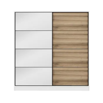Dulap pentru haine, Minerva, Kale, 180x210x52 cm, PAL, Alb / Dore 4d3b imagine