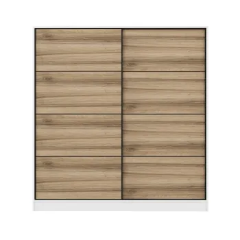 Dulap pentru haine, Minerva, Kale, 180x210x52 cm, PAL, Alb / Dore eb76 imagine