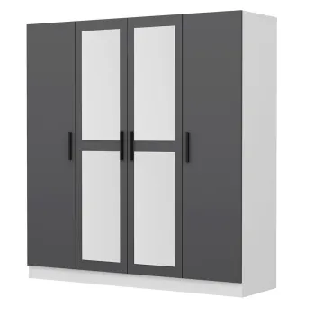 Dulap pentru haine, Minerva, Kale, 180x210x52 cm, PAL, Antracit 5cbd imagine