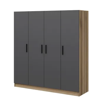 Dulap pentru haine, Minerva, Kale, 180x210x52 cm, PAL, Antracit 76bf imagine