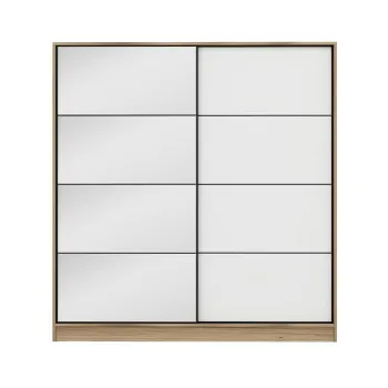 Dulap pentru haine, Minerva, Kale, 180x210x52 cm, PAL, Dore / Alb 6d03 imagine