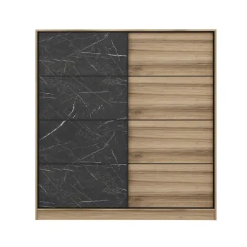 Dulap pentru haine, Minerva, Kale, 180x210x52 cm, PAL, Dore / Negru 6f4a imagine