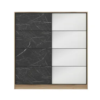 Dulap pentru haine, Minerva, Kale, 180x210x52 cm, PAL, Dore / Negru c39c imagine