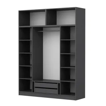 Dulap pentru haine, Minerva, Kale, 180x255x52 cm, PAL, Antracit e39c imagine