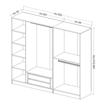 Dulap pentru haine, Minerva, Kale 210, 225x210x52 cm, PAL, Iata-l 62de imagine