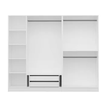 Dulap pentru haine, Minerva, Kale, 225x190x52 cm, PAL, Alb 5d8c imagine