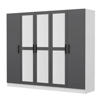 Dulap pentru haine, Minerva, Kale, 225x190x52 cm, PAL, Antracit f3eb imagine