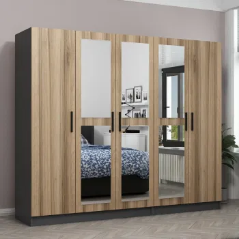 Dulap pentru haine, Minerva, Kale, 225x190x52 cm, PAL, Iata-l de09 imagine