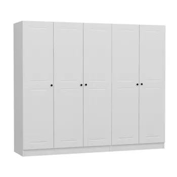 Dulap pentru haine, Minerva, Kale, 225x210x52 cm, PAL, Alb 5dca imagine