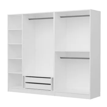 Dulap pentru haine, Minerva, Kale, 225x210x52 cm, PAL, Alb 9a58 imagine