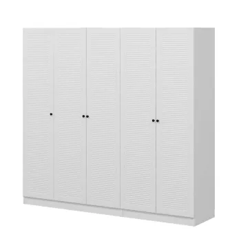 Dulap pentru haine, Minerva, Kale, 225x210x52 cm, PAL, Alb a72b imagine