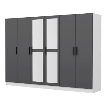 Dulap pentru haine, Minerva, Kale, 225x210x52 cm, PAL, Antracit 1434 imagine