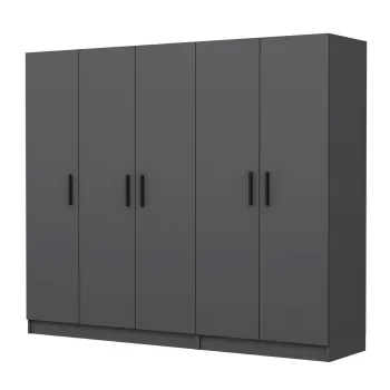 Dulap pentru haine, Minerva, Kale, 225x210x52 cm, PAL, Antracit 260b imagine