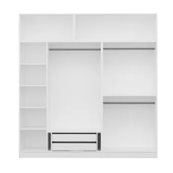 Dulap pentru haine, Minerva, Kale, 225x255x52 cm, PAL, Alb 042b imagine