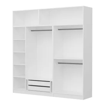 Dulap pentru haine, Minerva, Kale, 225x255x52 cm, PAL, Antracit cc80 imagine