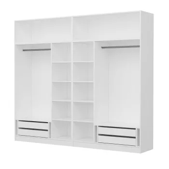 Dulap pentru haine, Minerva, Kale, 270x210x52 cm, PAL, Alb 21fc imagine