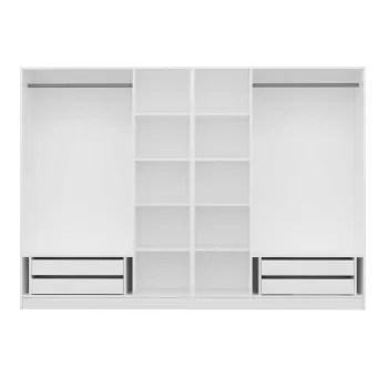 Dulap pentru haine, Minerva, Kale, 270x210x52 cm, PAL, Alb 3564 imagine