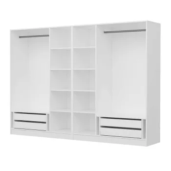 Dulap pentru haine, Minerva, Kale, 270x210x52 cm, PAL, Alb bf7e imagine