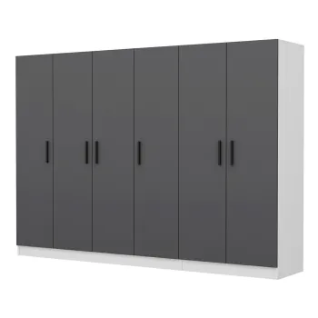 Dulap pentru haine, Minerva, Kale, 270x210x52 cm, PAL, Antracit 11a0 imagine