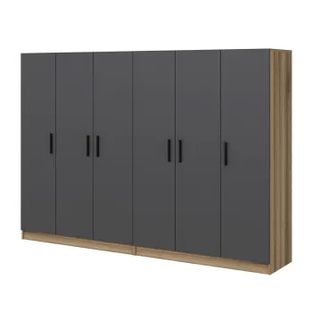Dulap pentru haine, Minerva, Kale, 270x210x52 cm, PAL, Antracit ad4c imagine